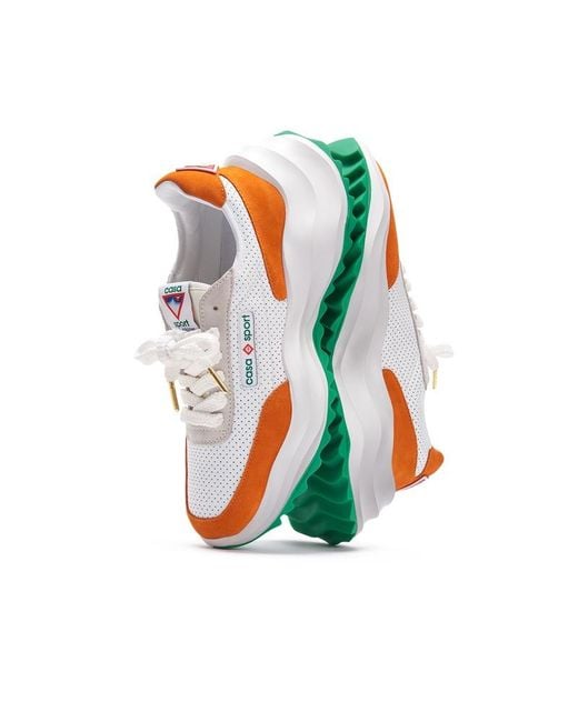 Casablanca White Atlantis Perforated Lace-Up Sneakers for men