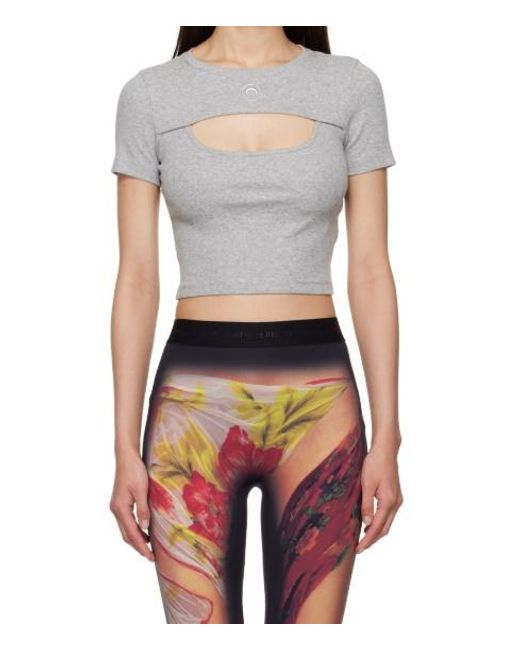 MARINE SERRE Multicolor Elastical Rib Knit T-Shirt