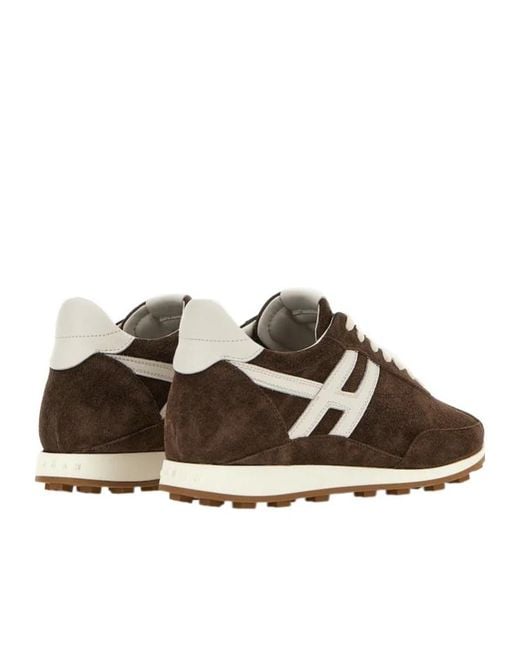 Hogan Brown H699 Suede Sneakers