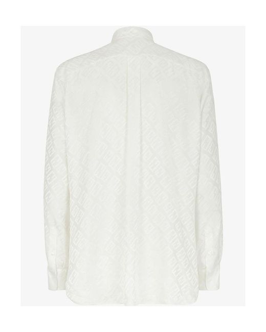 Fendi White Silk Shirt for men