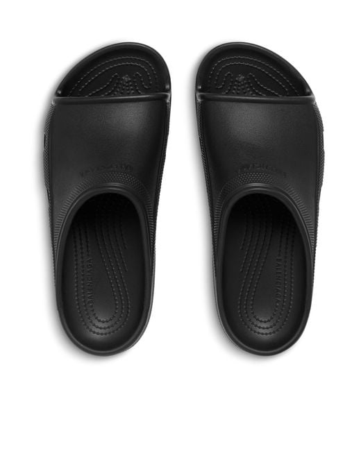 Balenciaga Black X Crocs Logo Embossed Sandals for men