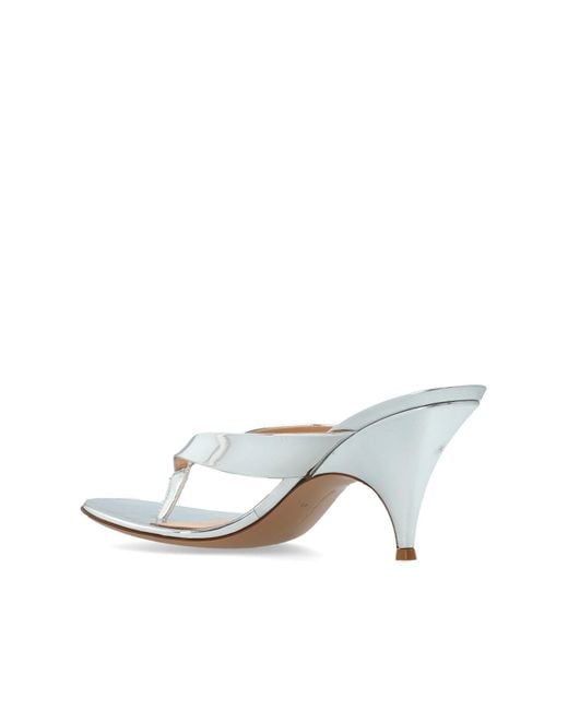 Gianvito Rossi White Heeled Mules "Sofia"