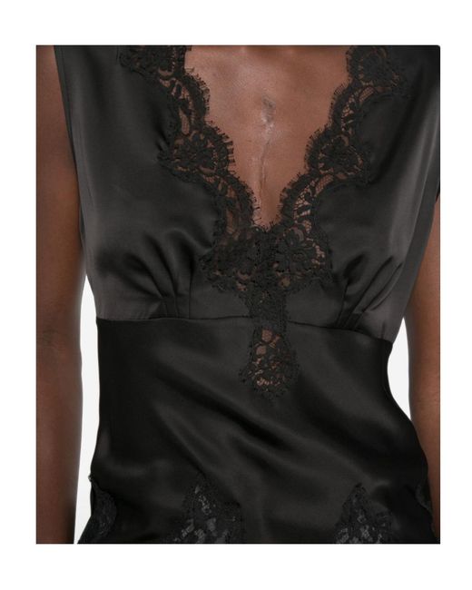 ERMANNO FIRENZE Black Lace-Detail Tank Top