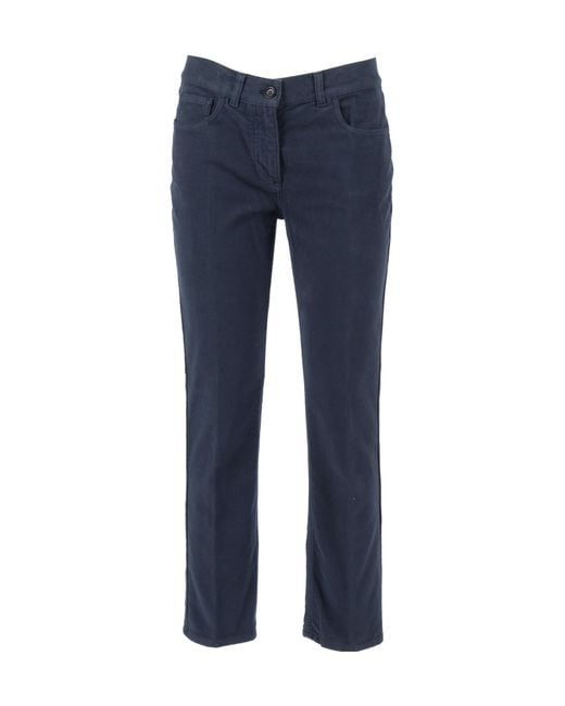 Aspesi Blue Mid-Rise Straight-Leg Trousers