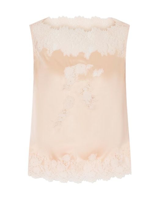 Doen Natural Trimmed Silk-Satin Top