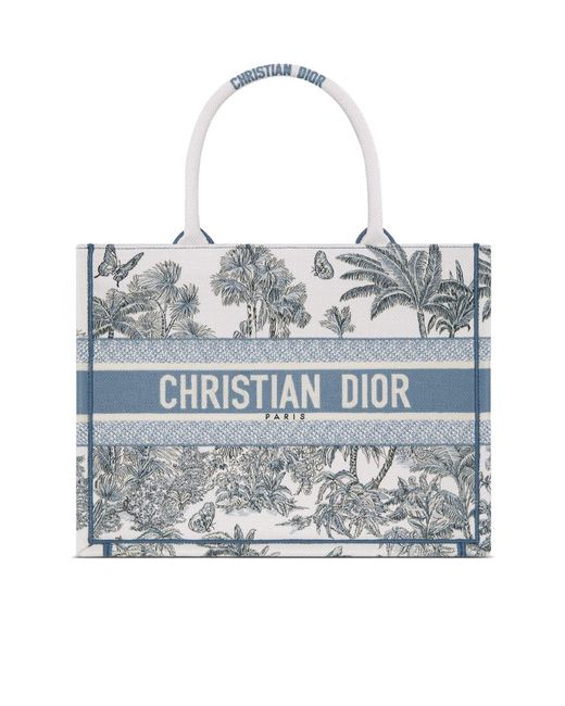Dior Blue Iviera Medium Book Tote