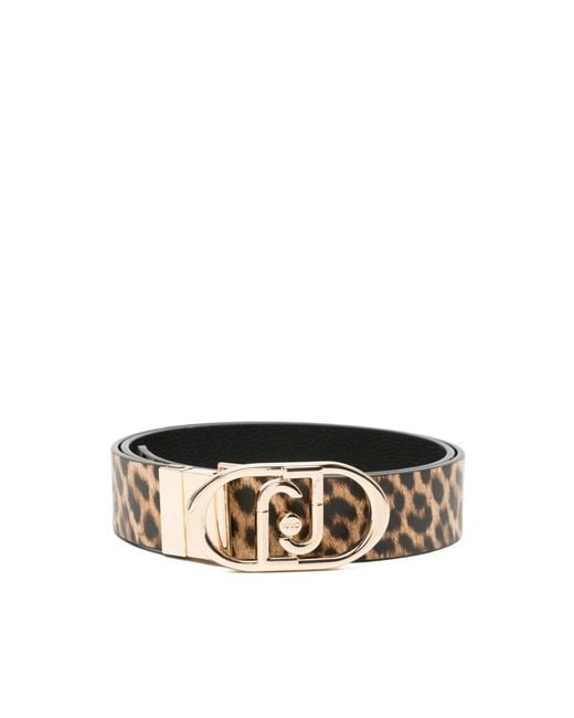 Liu Jo Multicolor Reversible Animal-Printed Belt