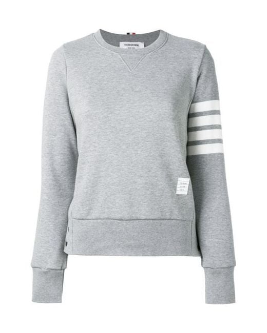 Thom Browne Gray 4-Bar Crewneck Sweatshirt