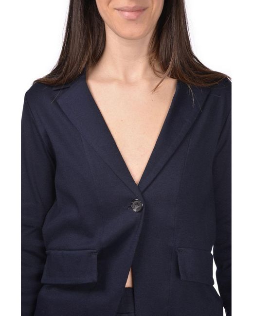 Gran Sasso Blue Buttoned Jersey Jacket