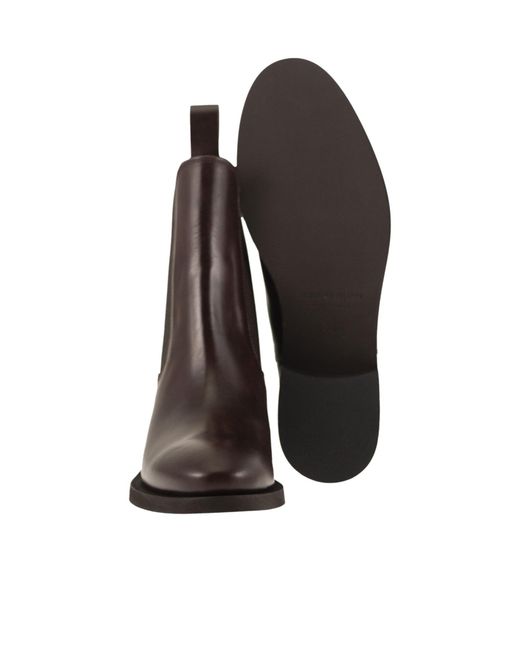 Fabiana Filippi Brown Leather Chelsea Ankle Boots With Low Heel