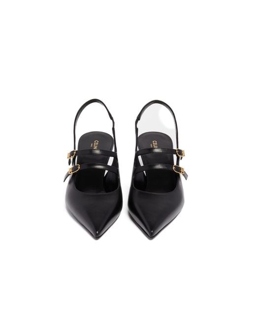Céline Black Pointed High Heel Sandals