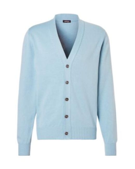 Kiton Blue Cotton Cardigan for men