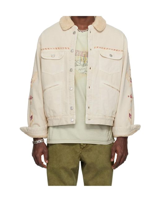Isabel Marant Natural Long-Sleeved Denim Jacket for men