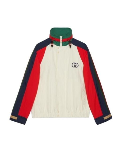 Gucci Red Web Stripe Logo Patch Track Jacket for men