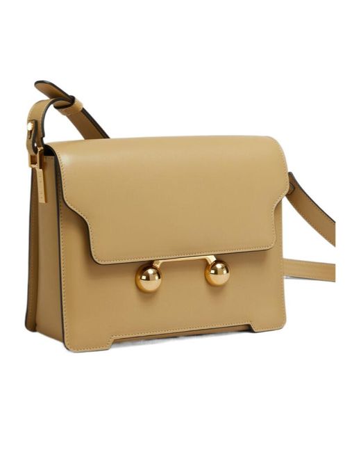 Marni Natural Trunkaroo Foldover Top Medium Shoulder Bag