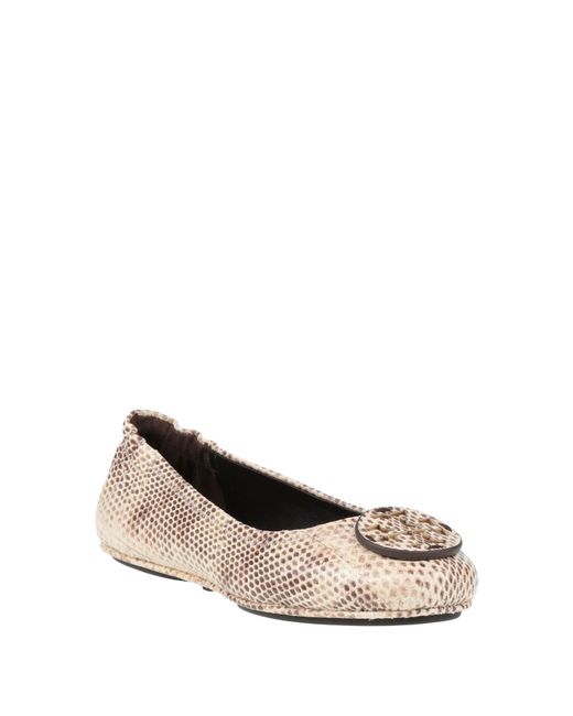 Tory Burch Natural Snake-Print Ballet Flats