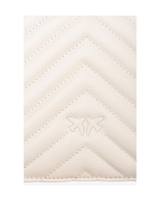 Pinko Natural Classic Love One Chevron Crossbody Bag