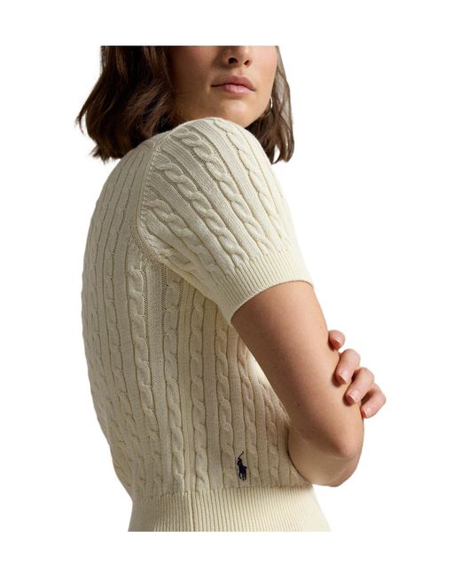 Polo Ralph Lauren White Sweater Henley Knitted Top