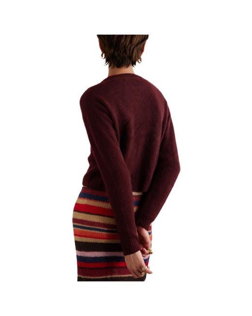 The Elder Statesman Red Solid-Color Cashmere Cardigan