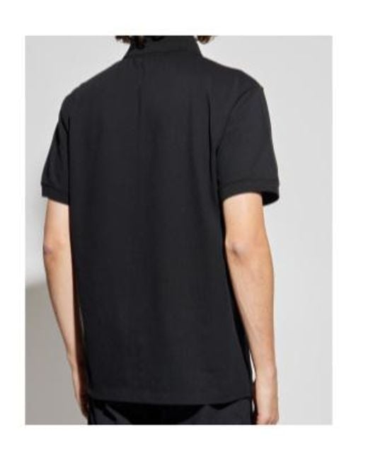 McQueen Black Rose Embellished Polo Shirt for men