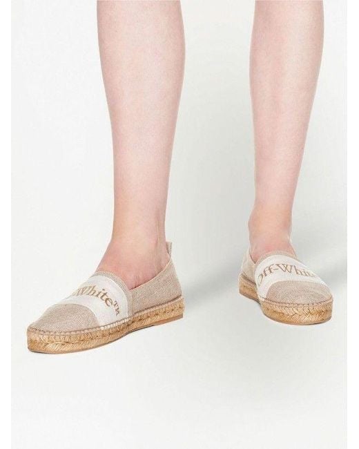 Off-White c/o Virgil Abloh Natural Bookish Canvas Espadrilles