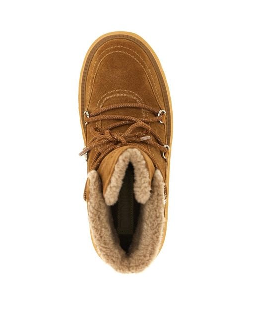Pinko Brown Lace-Up Suede Ankle Boots