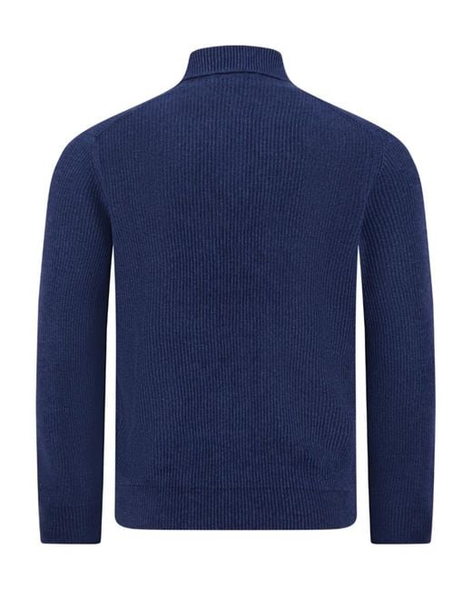 Gran Sasso Blue Long-Sleeved Knitted Sweater for men