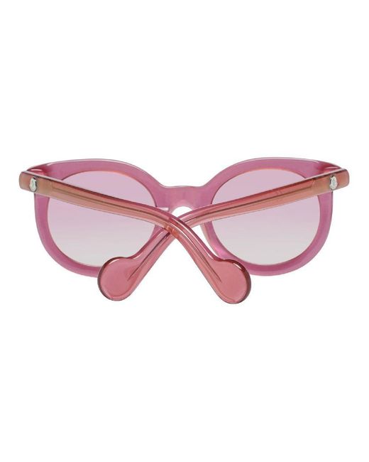 Moncler Pink Eyewear Round Frame Sunglasses