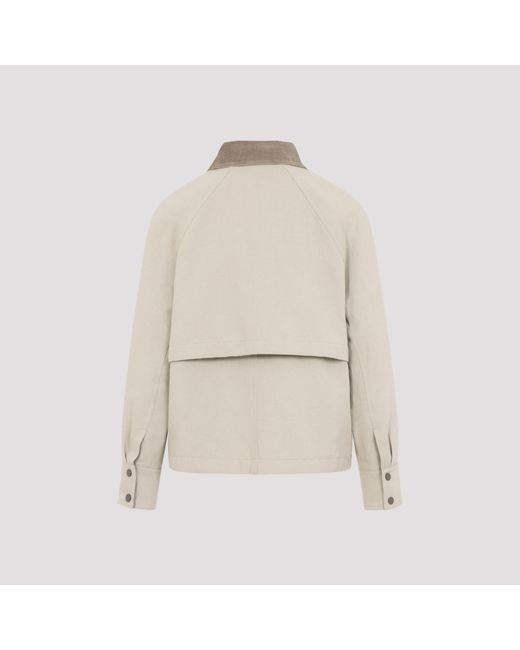 Brunello Cucinelli Natural Zipped Jacket