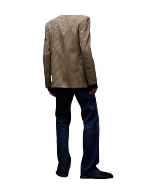 Gucci Brown Checked Single-Breasted Blazer for men
