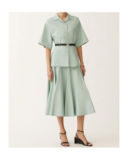 Fabiana Filippi Green Midi Skirt