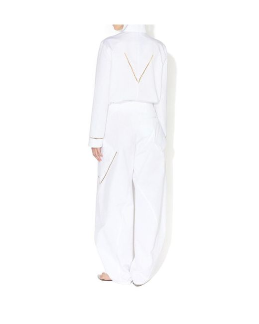 Alaïa White Alaïa High Neck Pocket Detail Top