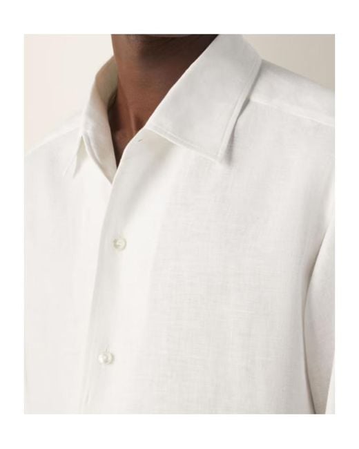 Zegna White Long-Sleeve Button-Up Shirt for men