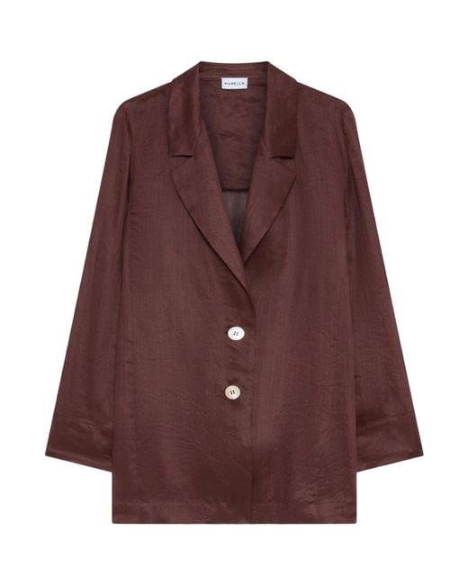 Marella Brown Ramie Blazer