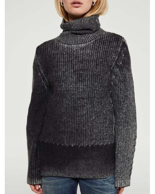 Acne Black Wool Blend Turtleneck
