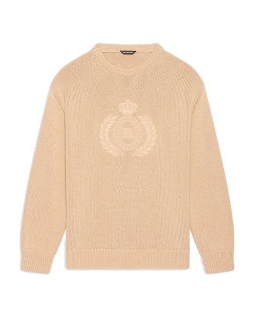 Balenciaga Natural Bb Laurel Crewneck Sweastshirt for men