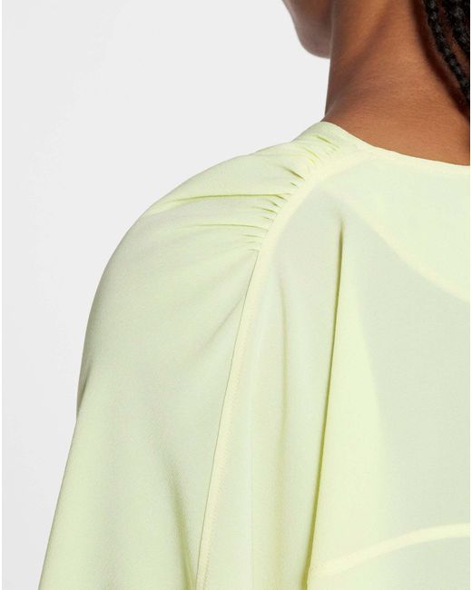 Lanvin Yellow Draped Silk Blouse