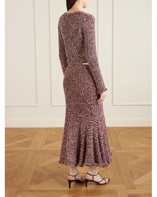 Proenza Schouler Brown Colette Circular Tweed Midi Skirt