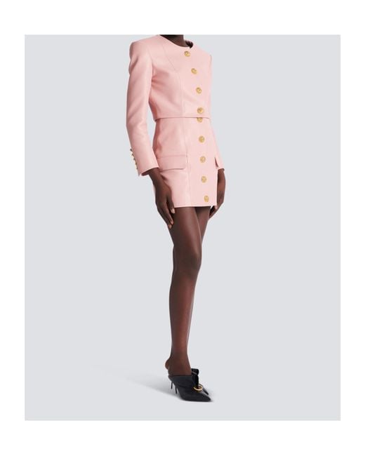 Balmain Pink Leather Jacket