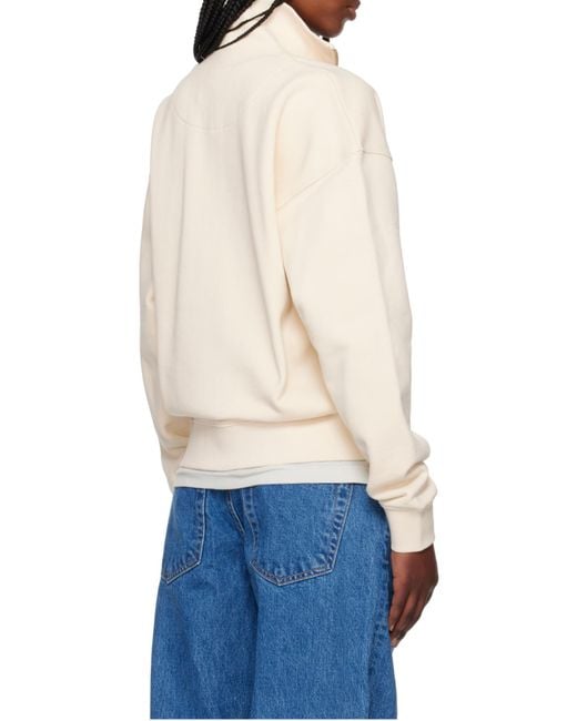 Maison Kitsuné White Maison Kitsuné Baby Fox Patch Half-Zip Sweatshirt