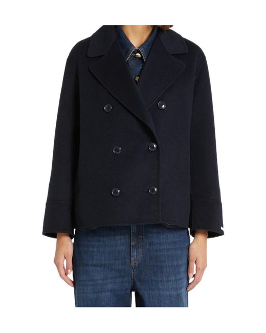 iBlues Black Double-Breasted Coat