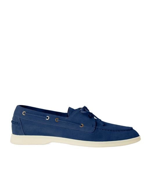 Loro Piana Blue Sea-Sail Walk Lace-Up Loafers for men