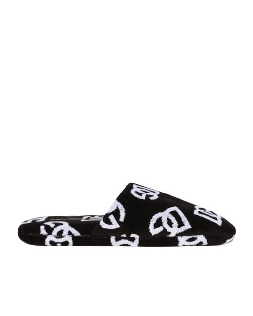 Dolce & Gabbana Black Logo Jacquard Slides for men