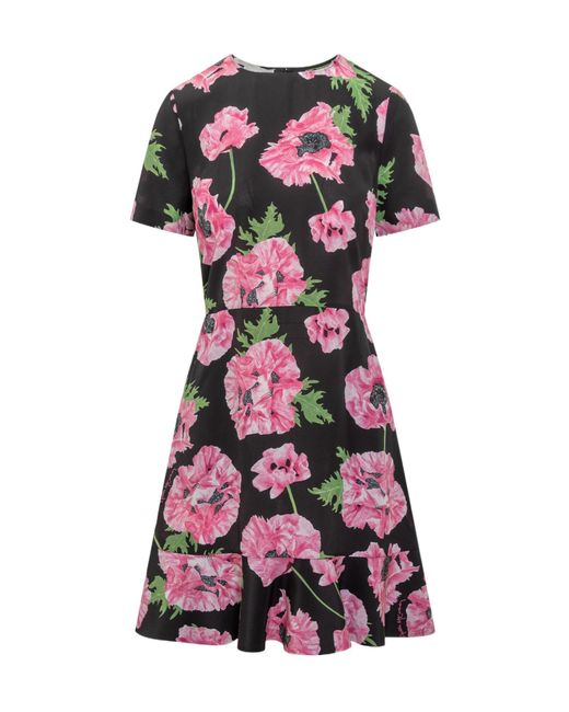 Stella McCartney Black Flower Printed Short-Sleeve Dress