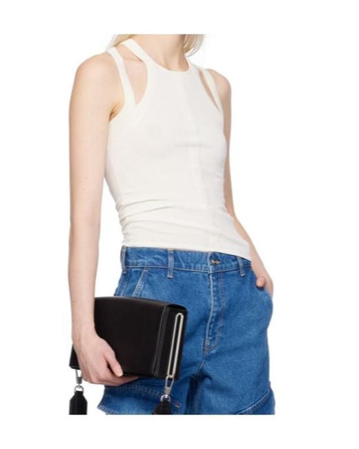 Dion Lee Blue Sculpt Muscle Tank Top