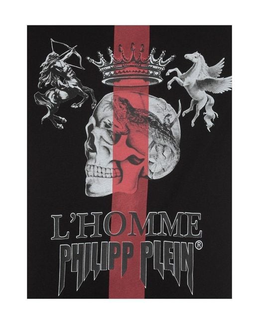 Philipp Plein Black Logo Printed T-Shirt for men