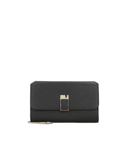 Valextra Black Nolo Chain-Linked Clutch Bag