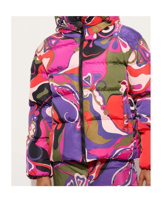 Emilio Pucci Red Pucci Printed Down Jacket
