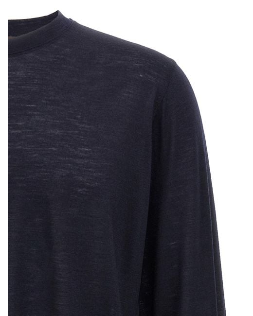 Zanone Blue Slim Fit Wool T-Shirt for men