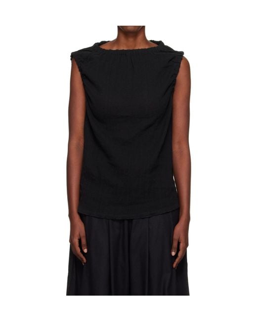 Baserange Black Pleated Detail Top